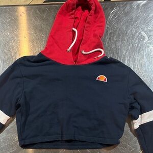 Ellesse Red and Navy Cropped Sweatshirt